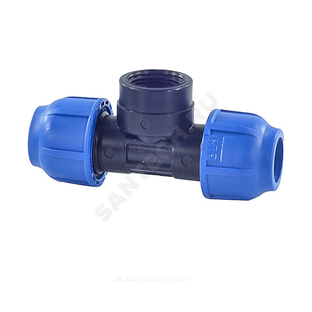 Тройник компрессионный ПЭ Дн 20х1/2"х20 ВР Ру16 RTP (РосТурПласт) 11598