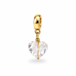 Подвеска сердце из прозрачного кристалла Swarovski на бейле Mi Lu