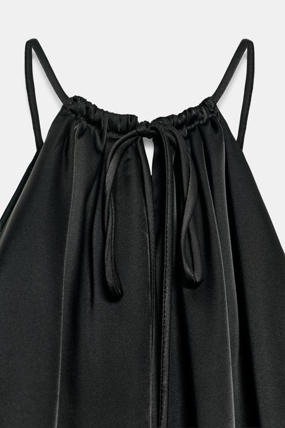 ZARA АТЛАСНЫЙ ТОП-БАЛЛОН, ЧЕРНЫЙ