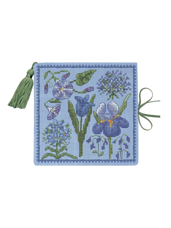 Набор для вышивания нитками Le Bonheur des Dames чехла для игл Needle case Blue Flowers (Голубые цветы), 11х11 см