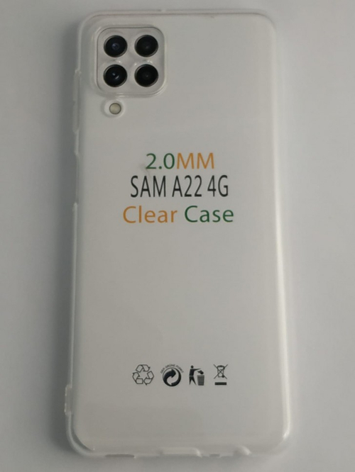 Чехол-накладка силикон 2.0мм Samsung Galaxy A22 4G прозрачный