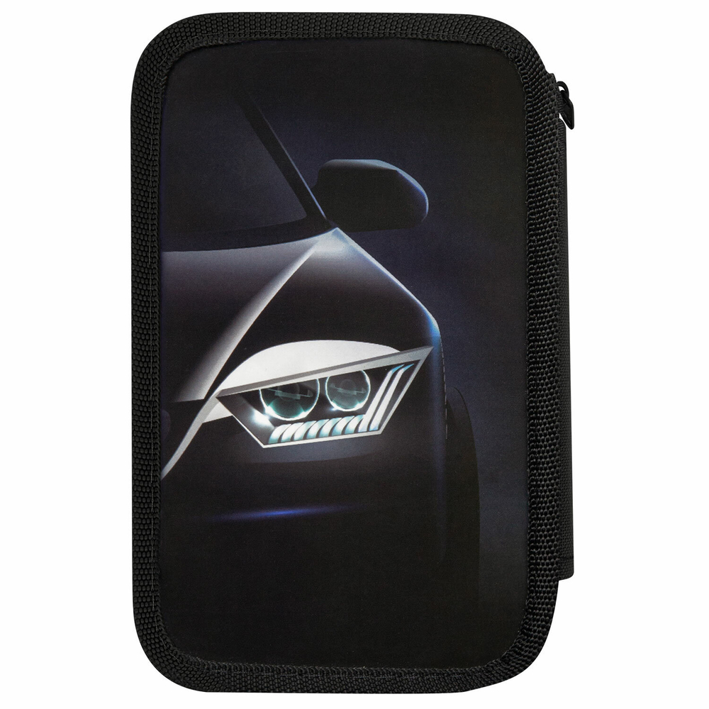 Пенал ПИФАГОР, 3 отделения, ламинированный картон, 19х11 см, "Car flash", 272254