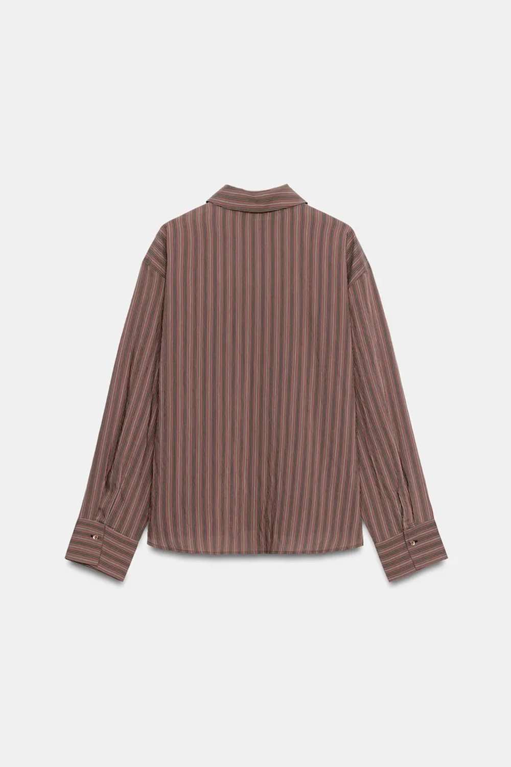 ZARA РУБАШКА В ПОЛОСКУ, КОРИЧНЕВЫЙ/ЭКРЮ