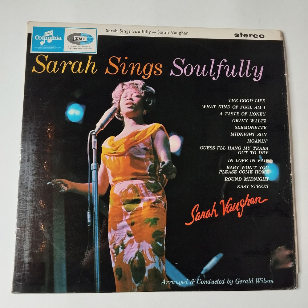 Винтажная виниловая пластинка LP Sarah Vaughan Sings Soulfully (UK 1965) (Factory Sample)