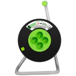 Удлинитель силовой ЭРА GREEN LINE KAT-2x1.5-40m Greenline на катушке пластик 4 розетки без заземления 40м ПВС 2x1.5мм2 | Электротовары