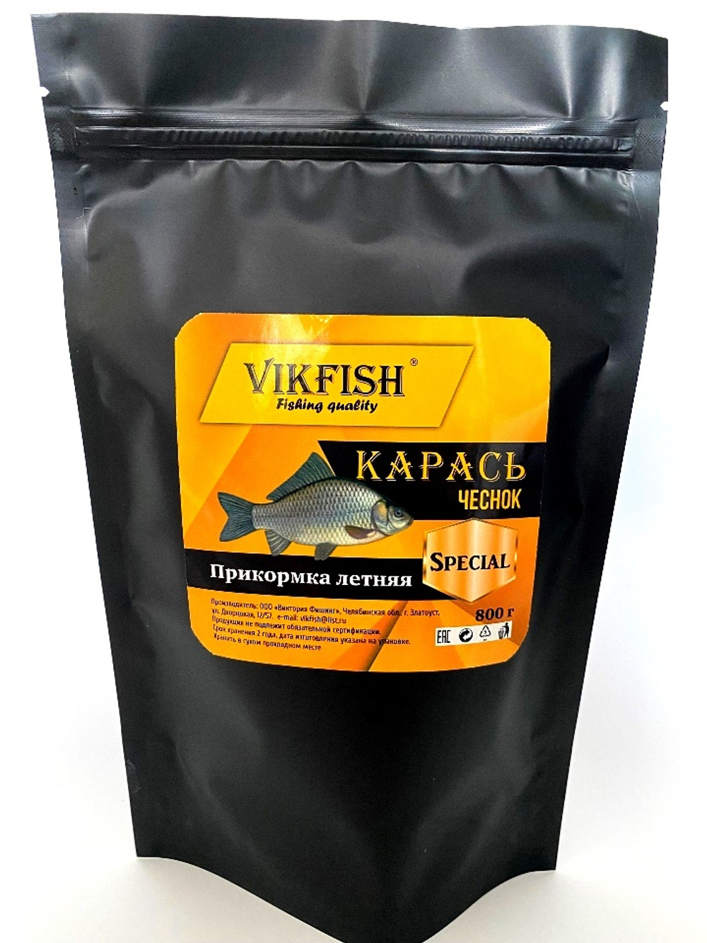 Прикормка VIKFISH Special  Летняя (Карась чеснок) 800гр.