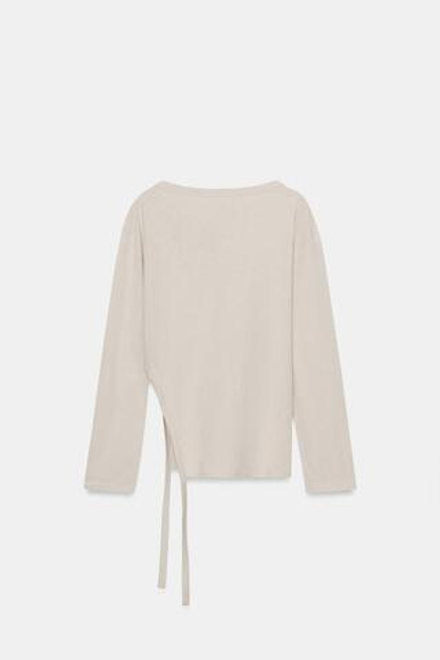 ZARA ФУТБОЛКА АСИММЕТРИЧНОГО КРОЯ В СТИЛЕ РУСТИК, ЛИНЯЛЫЙ РОЗОВЫЙ
