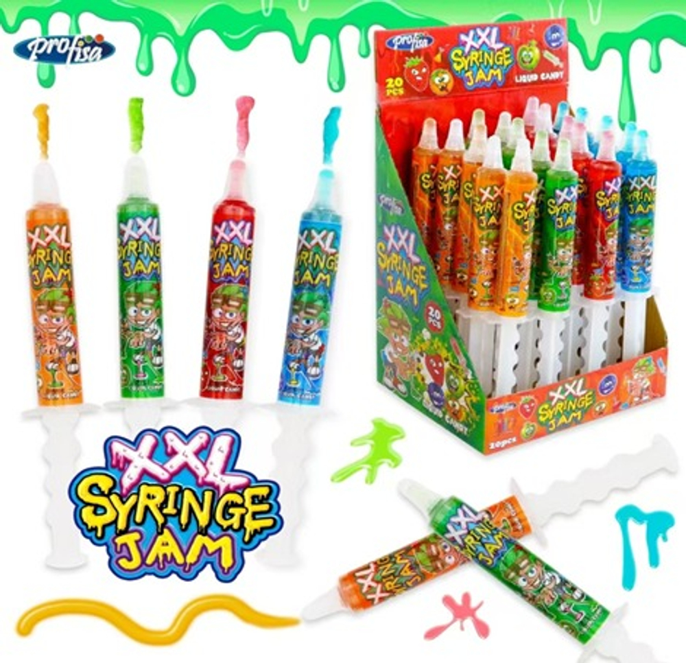 Жидкая карамель-гель XXL Syringe jam  20шт*30гр,