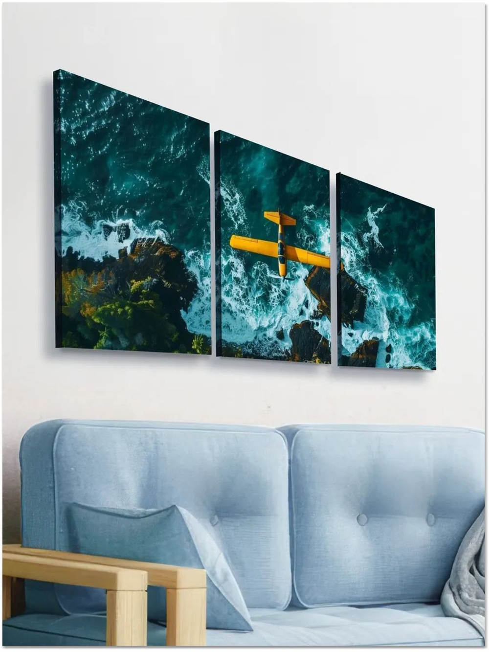 Картина Красная машина модульная 50x70см 3шт.
