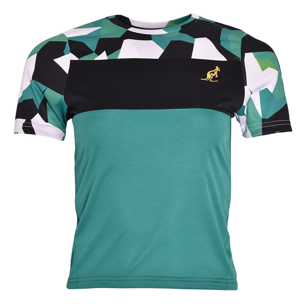 Футболка для мальчика теннисная Australian Ace T-Shirt With Camo Jungle - Бирюзовый