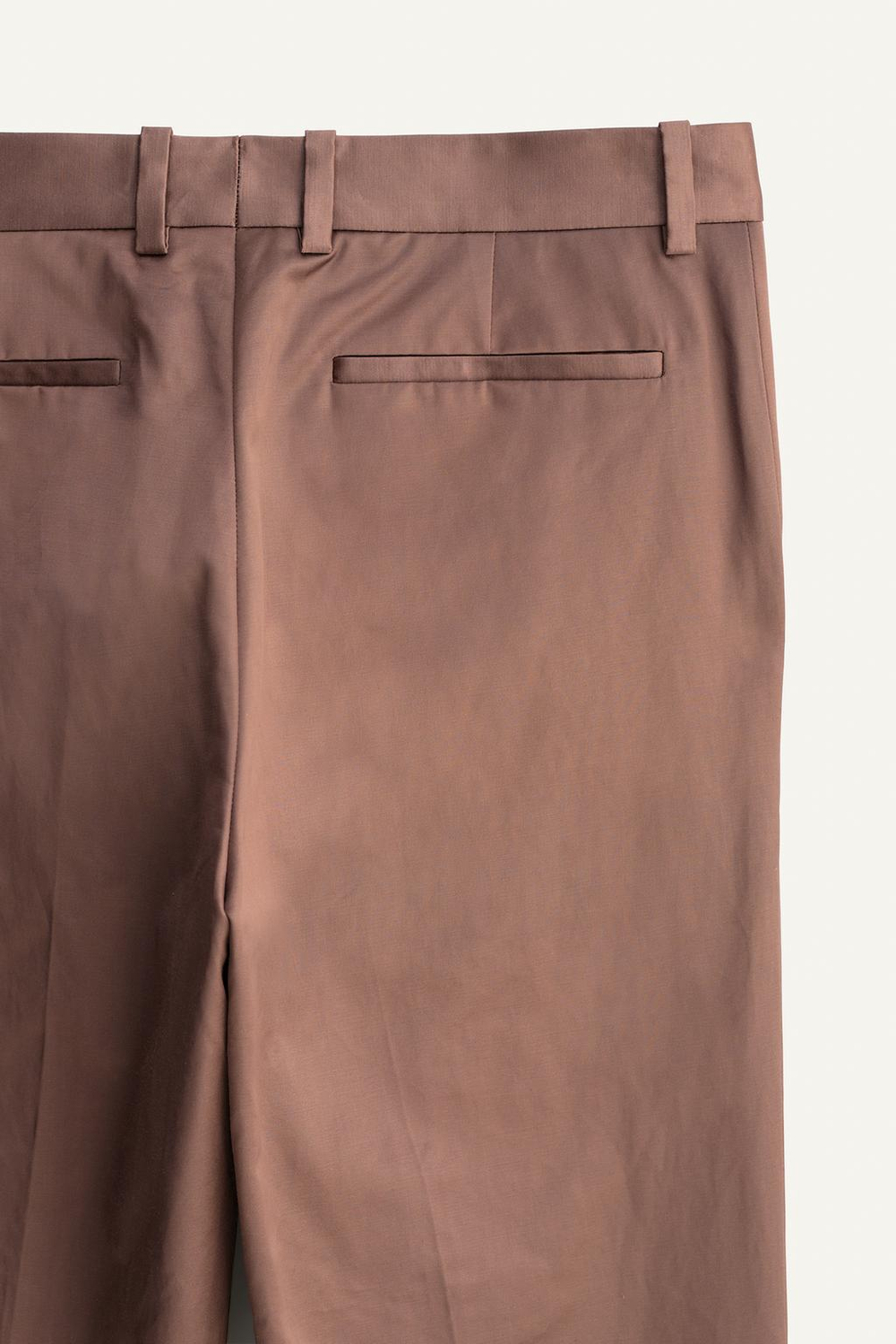 ZARA АТЛАСНЫЕ БРЮКИ ПРЯМОГО КРОЯ, БЛЕДНО-РОЗОВЫЙ
