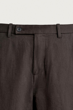 ZARA БРЮКИ БРЮКИ BARREL FIT, ШОКОЛАДНО-КОРИЧНЕВЫЙ