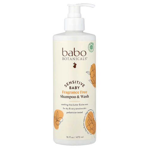 Babo Botanicals, Sensitive Baby, шампунь и гель для душа, не содержит отдушек, 16 ж. унц. (473 мл)