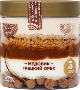 Мороженое банка BAHROMA Медовик-грецкий орех 500 мл.