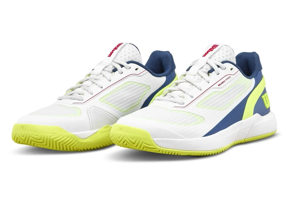 Детские теннисные кроссовки Wilson Rush Pro 5 JR - snow white/snow white/ensign blue