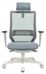 Кресло эргономичное Бюрократ EXPERT серый TW-04 сиденье голубой 38-405 сетка/ткань с подголов. крестов. пластик пластик белый