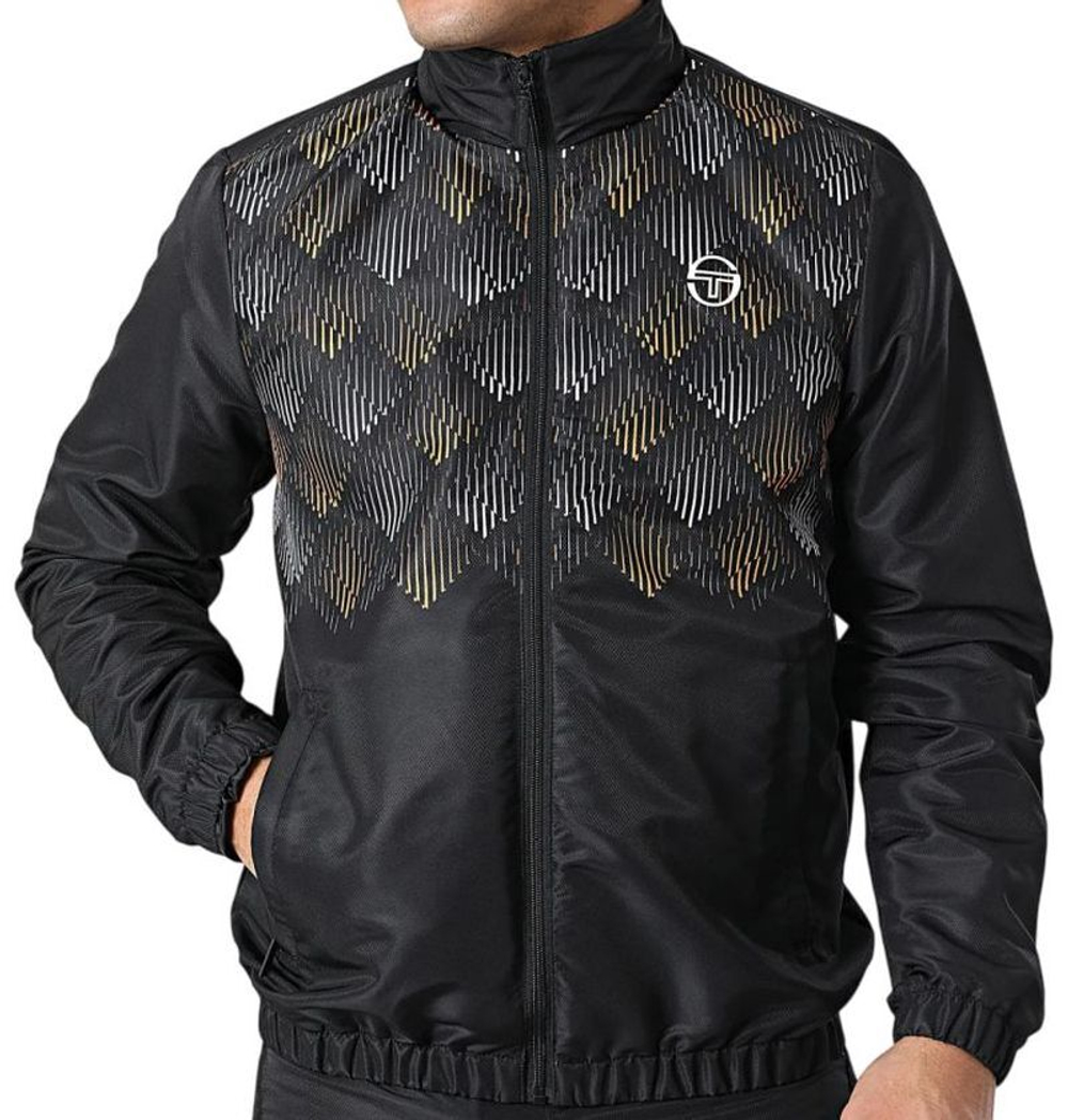 Мужской теннисный костюм Sergio Tacchini Punte - черный/абрикосовый