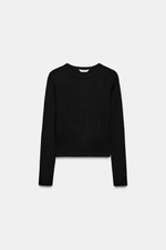 ХЛОПКОВАЯ ФУТБОЛКА С ДЛИННЫМИ РУКАВАМИ — ZARA