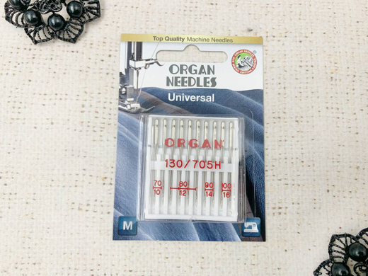 Иглы для бытовых машин ORGAN, универсальные №70-100, 10 игл