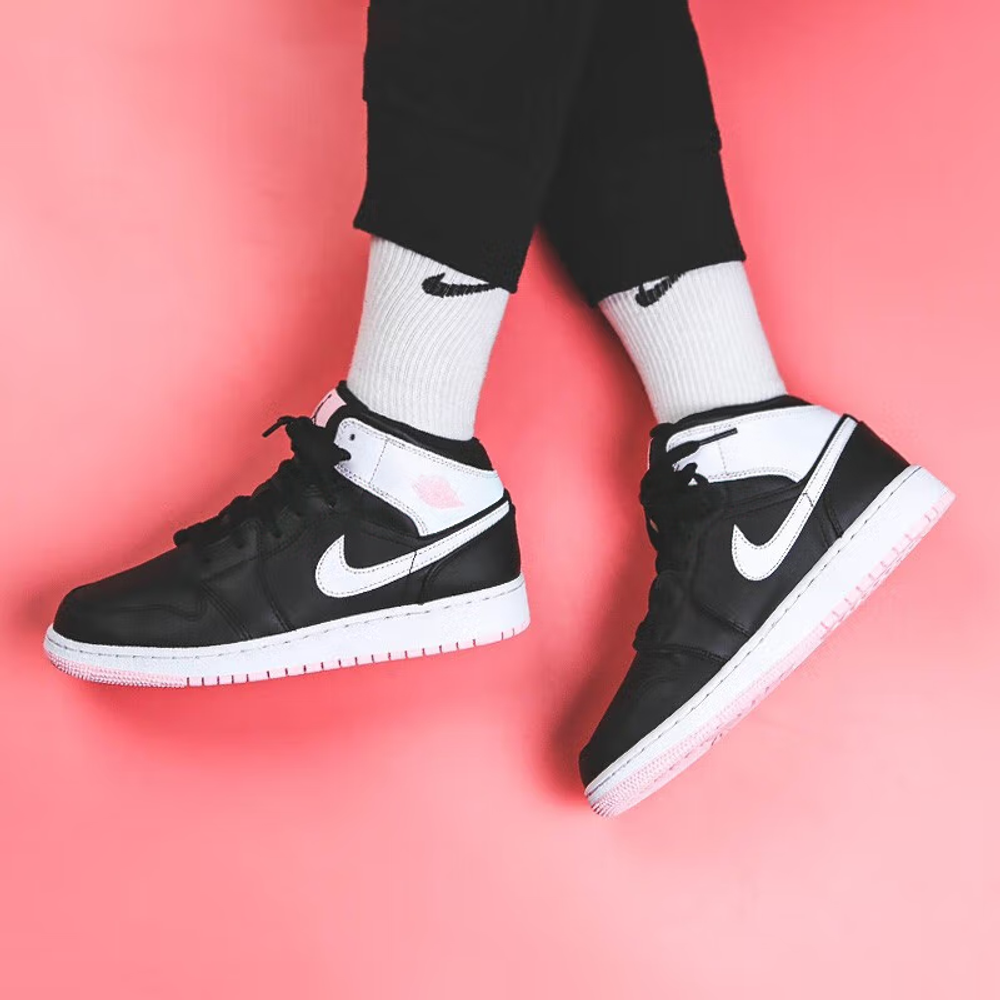 Jordan 1 Mid 'Arctic Pink Black' GS