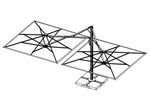 Зонт профессиональный двухкупольный 2.9х6 м Scolaro Galaxia Dual V Carbon, антрацит, слоновая кость
