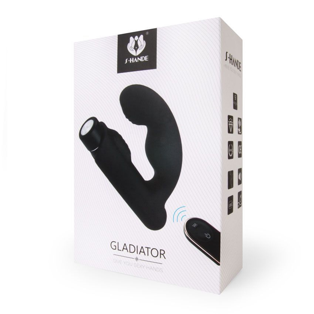 Черный вибромассажер Gladiator - 10,7 см. (Цвет: черный)