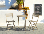 Стол пластиковый складной Siesta Contract Helen Folding Table Ø60, бежевый