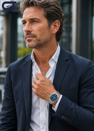 CASIO EFV-C100D-2AVDF EDIFICE мужские наручные часы — аналогово-цифровая модель с 10-летней батареей и синим циферблатом