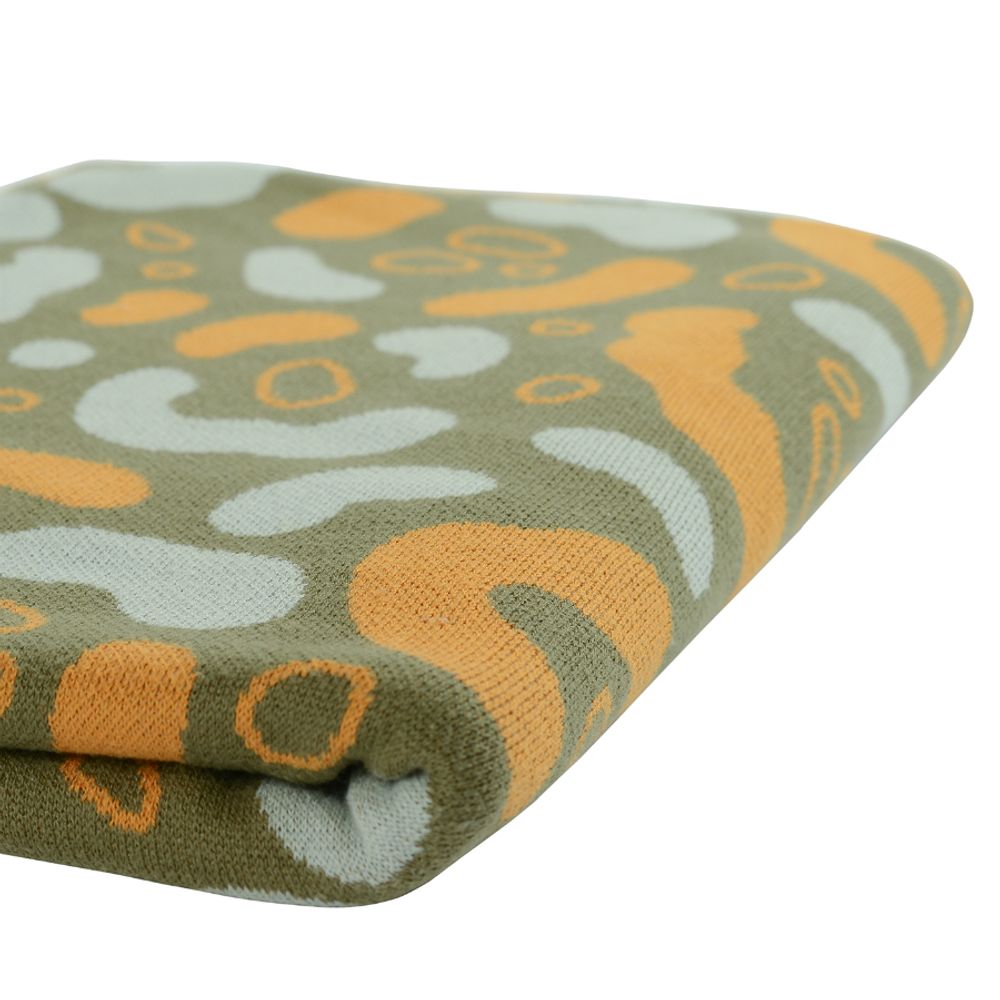 Плед вязаный с авторским принтом Animal spots из коллекции Wild, 130х180 см