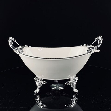 Lenardi 205-925 Глубокое блюдо 30,5см на ножках с ручками ATLANTIS в под.уп.(х8)Фарфор