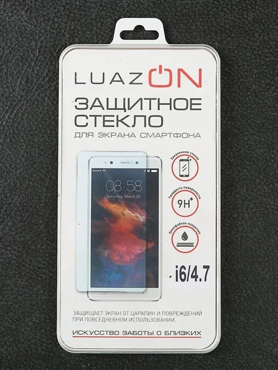 Защитное стекло 2.5D LuazON для iPhone 6/6S, полный клей
