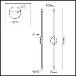 4392/20WL HIGHTECH ODL23 000 античная бронза/металл/акрил Настенный светильник IP20 LED 10W 700Лм 3000K ANTA