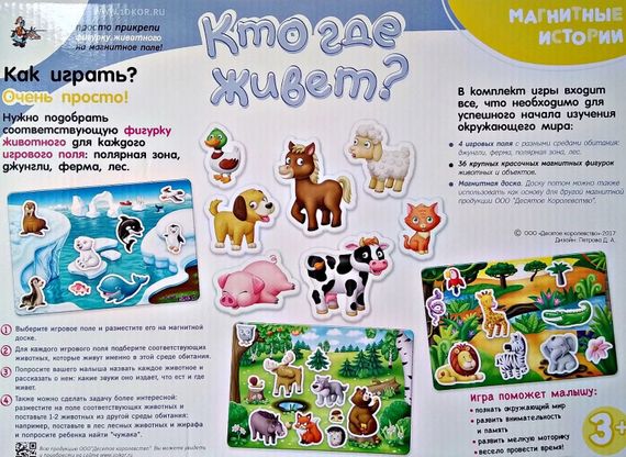 Игра "Магнитные истории "Кто где живет?"