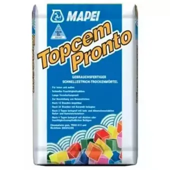 Фото Mapei Topcem Pronto готовый состав для стяжки 25кг Mapei Topcem Pronto готовый состав для стяжки 25кг