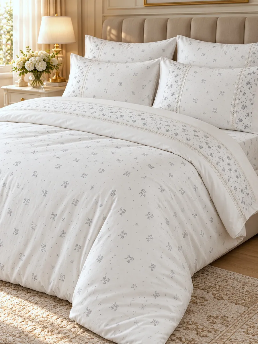 Gelin Home КПБ 6 пр. FILIZ серый цвет пододеяльник 200*220, простынь 240*260, наволочки 50*70 2шт, декоративные наволочки 50*70 2шт GLNN009 — фото 2