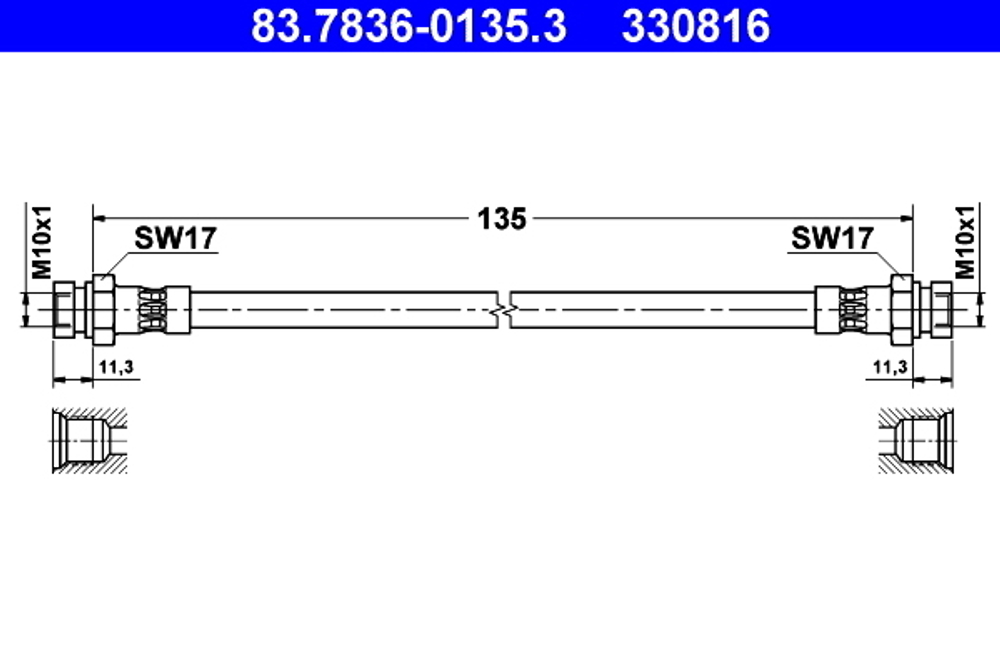 ATE - 83783601353-ATE - Brake Hose