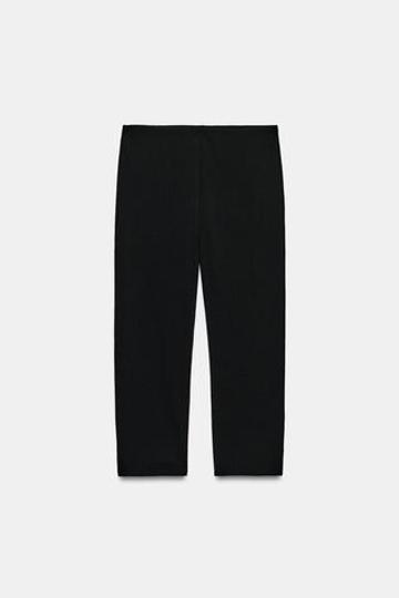 ZARA ЭЛАСТИЧНЫЕ БРЮКИ КАПРИ, ЧЕРНЫЙ