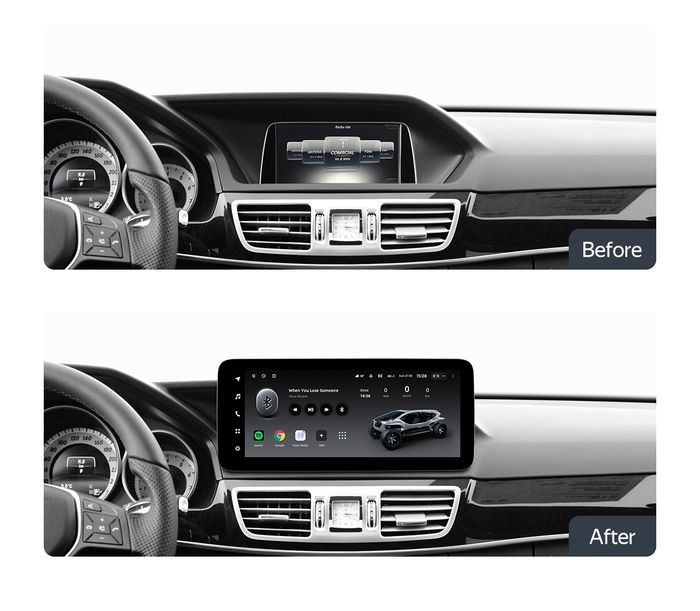 Магнитола для Mercedes-Benz E-класс (W212) 2009-2012 NTG 4.0 - Parafar PF7153A138/128E монитор 12.3" на Android 13, Быстрая, CarPlay, 4G SIM-слот
