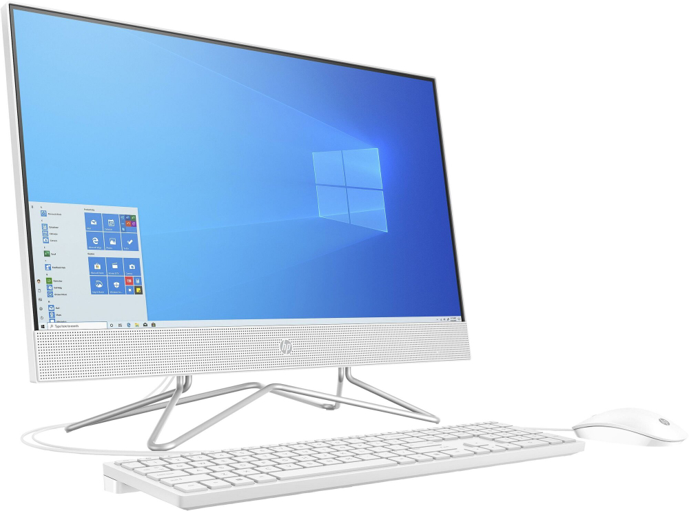 Моноблок HP 24-df0033ur. Конфигурация: Intel Pentium Silver J5040 2 ГГц/4 ГБ/256 ГБ SSD/Intel UHD Graphics 605/Windows 10 Домашняя/23.8"/1920х1080 пикс.
