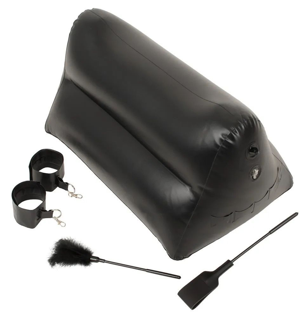 Надувная любовная подушка Portable Triangle Cushion с аксессуарами (Цвет: черный)