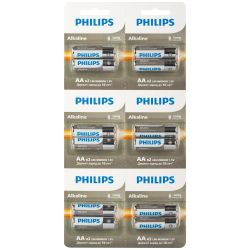 Батарейки Philips LR6A12S/51 АА алкалиновые 1,5v 2х6 шт. LR6-2BL Entry (12/72/216/14688) | Philips