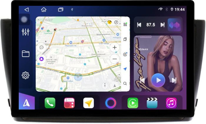 Магнитола для Toyota Avensis T270 2008-2015 (рамка черная) - FarCar GX877 монитор 13" 2K QLED на Android 13, TS10, 6+128, CarPlay, 4G SIM-слот