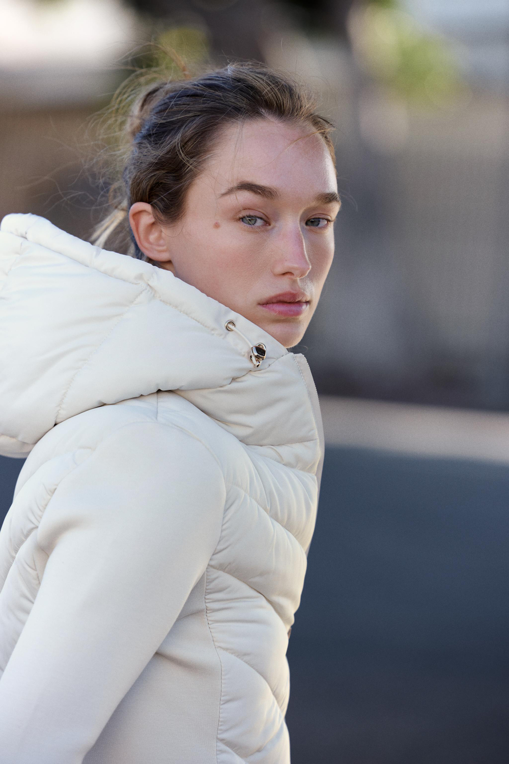 КОМБИНИРОВАННЫЙ ПУХОВИК С КАПЮШОНОМ — ZARA