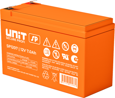 Аккумулятор UNIT SP-1207 | 7 Ач | 12В AGM