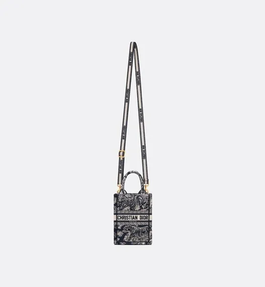 Сумка женская Dior Book Tote для телефона, модель мини-формата синий