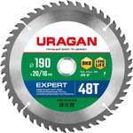 URAGAN Expert, 190 х 20/16 мм, 48Т, пильный диск по дереву (36802-190-20-48)