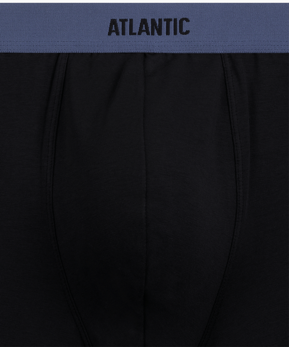 Мужские трусы шорты Atlantic, набор из 3 шт., хлопок, черные, 3MH-0111