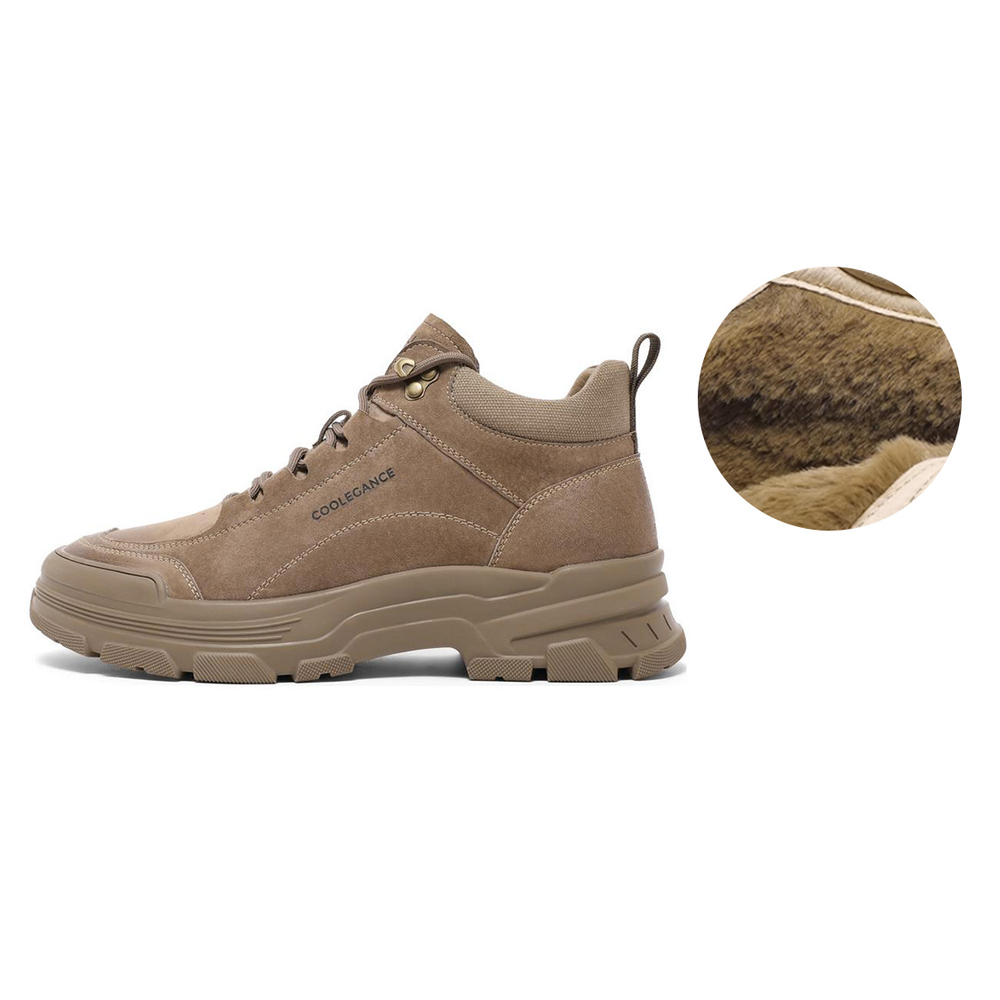 BELLE Split Pig Leather Short Outdoor Boots 5.5cm Men"s