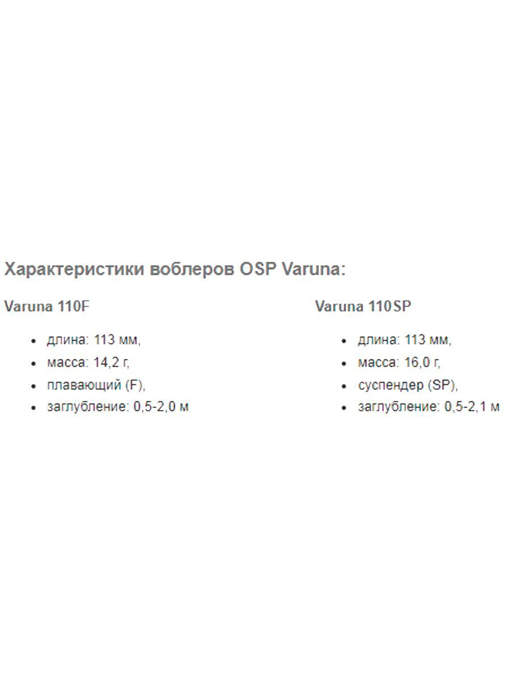 Воблер OSP VARUNA 110SP
