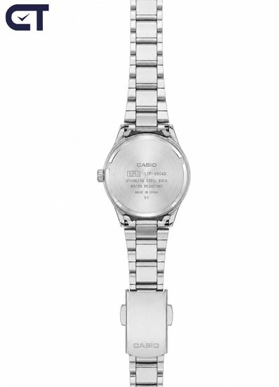 Casio LTP-V004D-1B2 General часы наручные женские — тонкая классика с чёрным циферблатом и стальным браслетом
